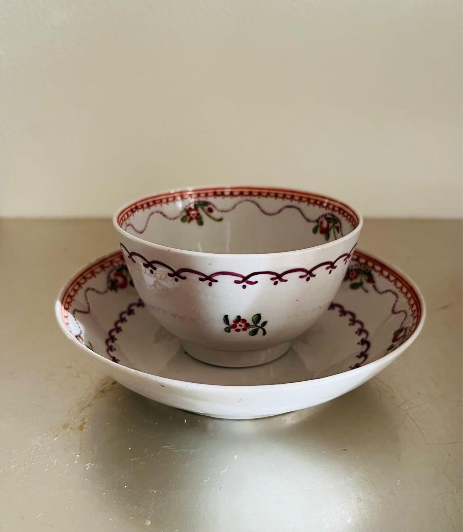 アンティーク 手描きカップ&ソーサー c/s イギリス