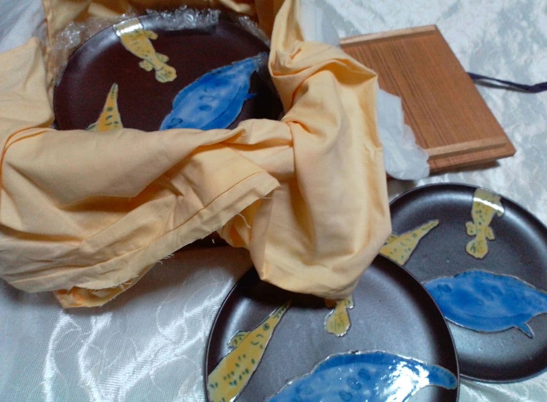 九谷吸坂窯　魚之銘々皿5枚組