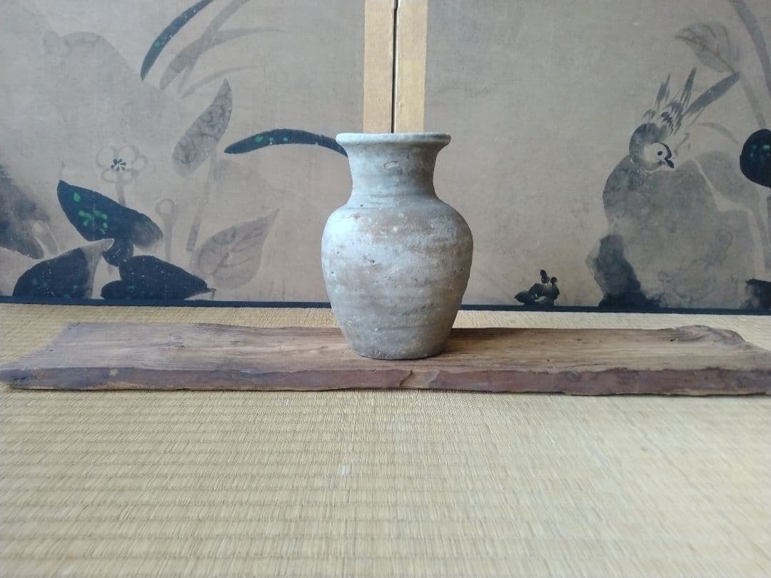 平安時代頃 須恵器瓶 骨董 古美術 仏教美術 茶道具 華道 花器 土器 徳利