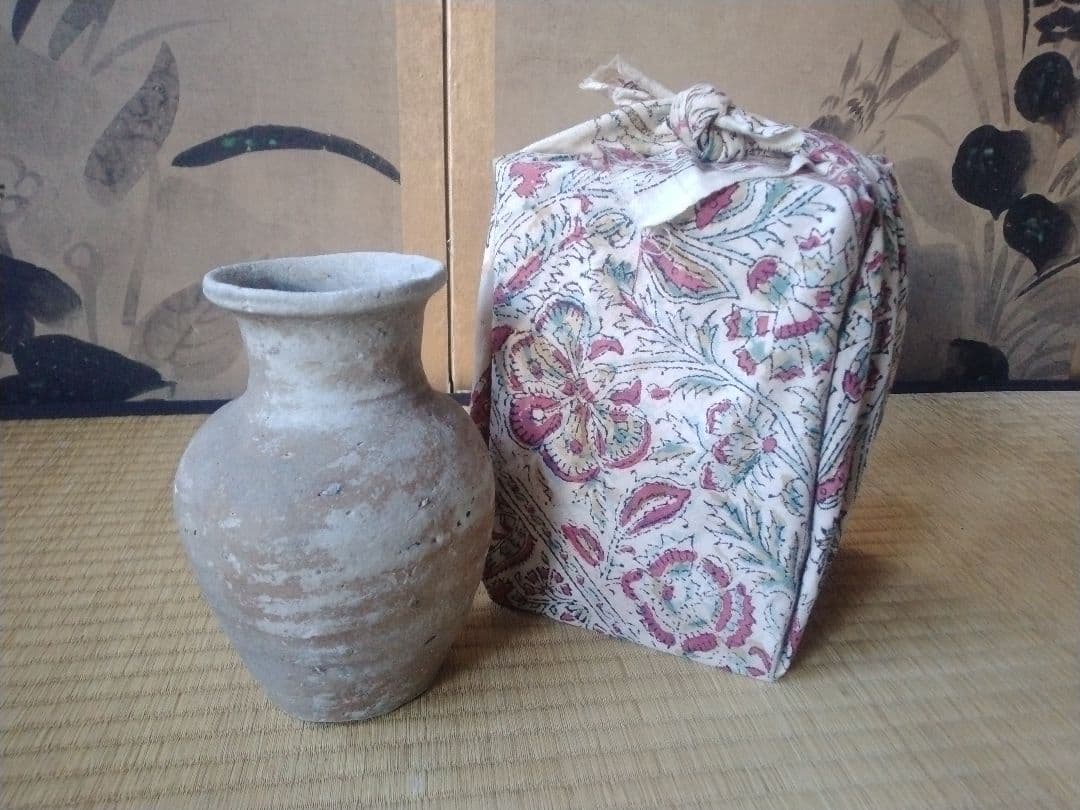 平安時代頃 須恵器瓶 骨董 古美術 仏教美術 茶道具 華道 花器 土器 徳利