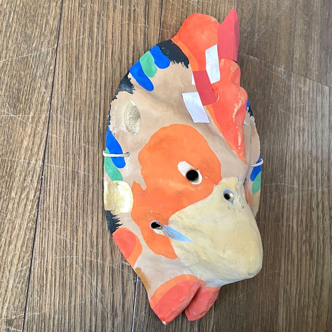 京都 嵯峨面 「干支・とり」鳥 酉 縁起物 厄除け魔除け 藤原孚石作 民芸