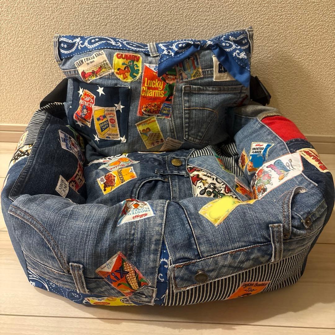 ハンドメイド デニムリメイク ドライブベッド ペットベッド - メルカリ