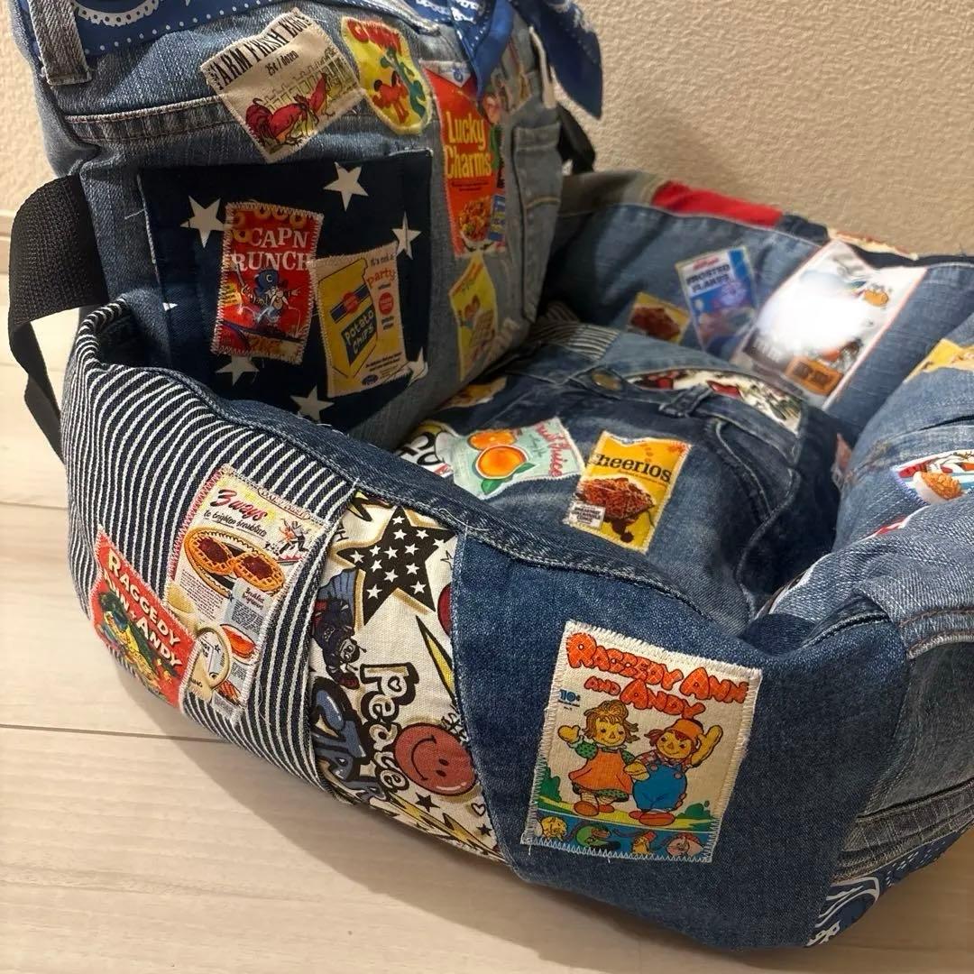 ハンドメイド デニムリメイク ドライブベッド ペットベッド - メルカリ