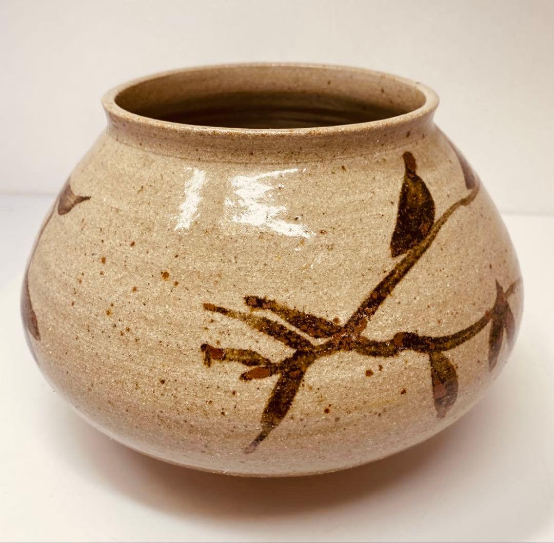 中里太郎右衛門　唐津鉄絵花入　人間国宝　幅約22㎝