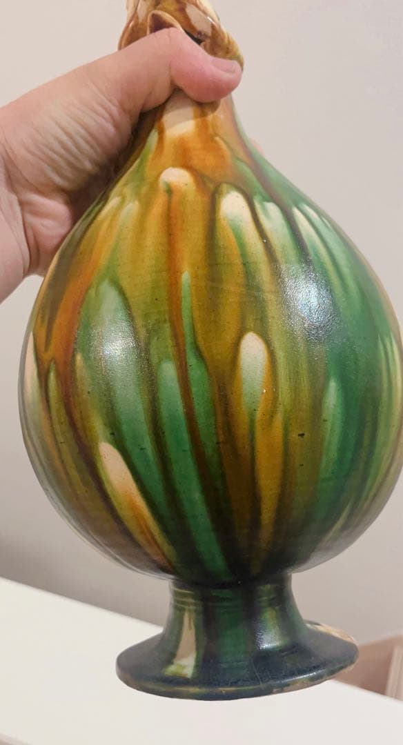 唐三彩鳳首執壺　陶芸　骨董品　古美術