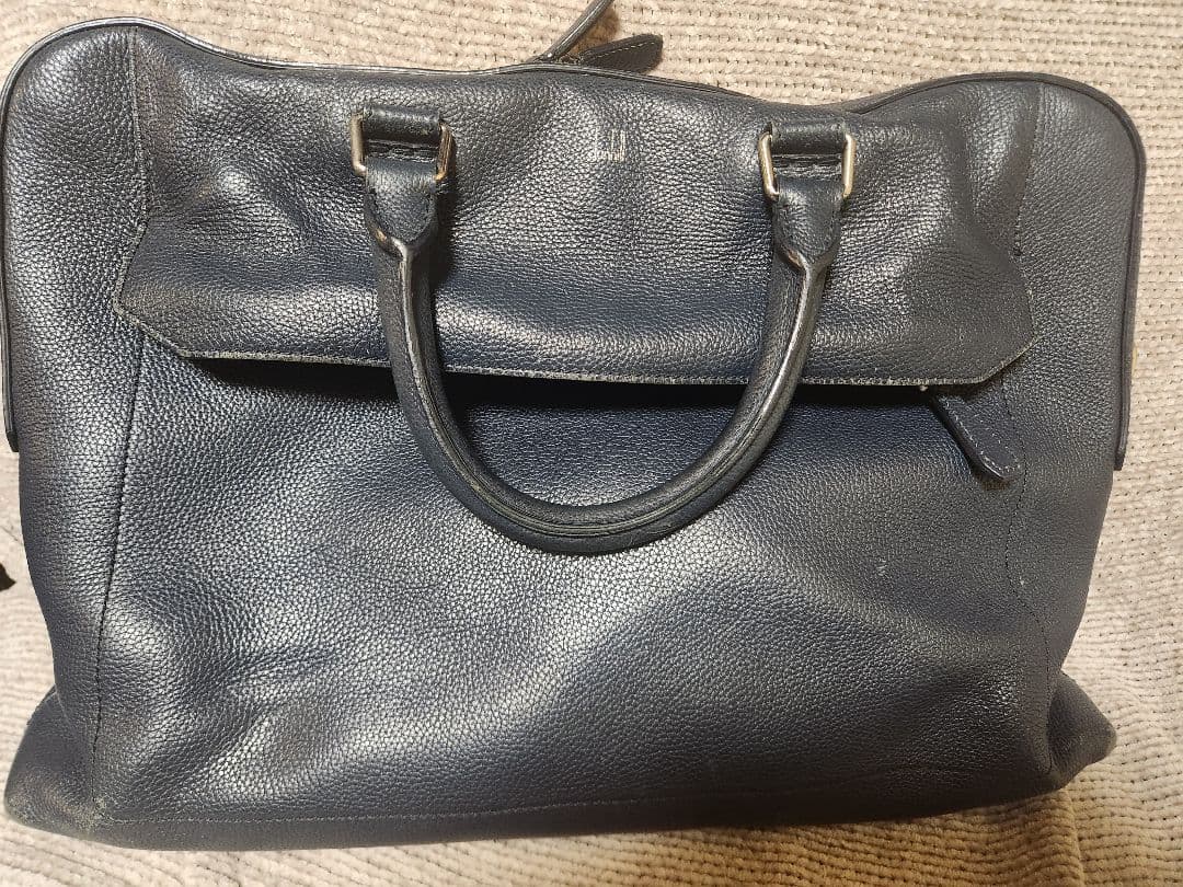 入手困難✨ ダンヒル ベルク ビジネスバッグ レザー A4資料 銀ロゴ ネイビー