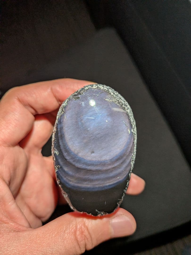 研磨品 十勝石玲瓏 パープル、ブルーレインボーオブシディアン