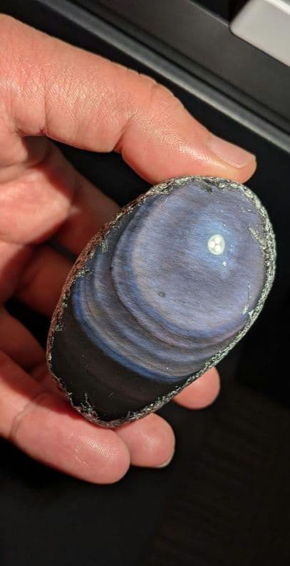 研磨品 十勝石玲瓏 パープル、ブルーレインボーオブシディアン