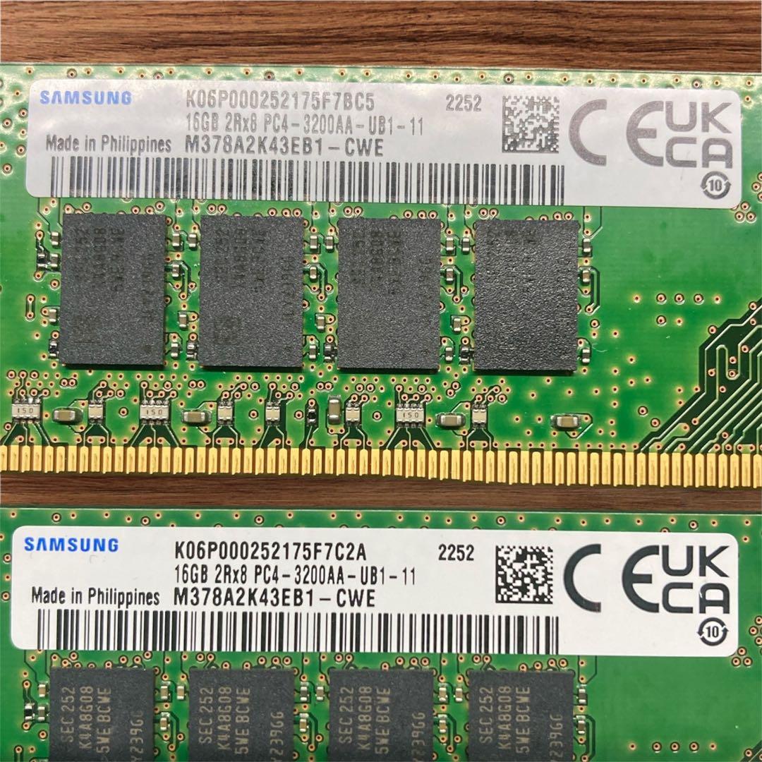 Memtest済】Samsung 16GB×2 DDR4-3200 動作品 - メルカリ