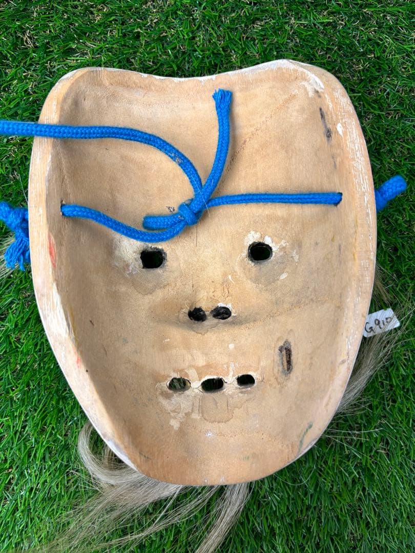 G910) 能面 木彫り 翁