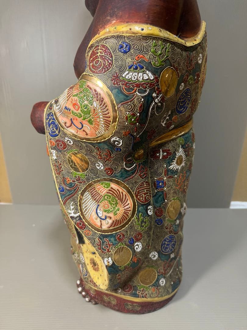 2306 九谷焼 布袋 縁起物 七福神 置物 特大 高60cm 神仏物 時代物