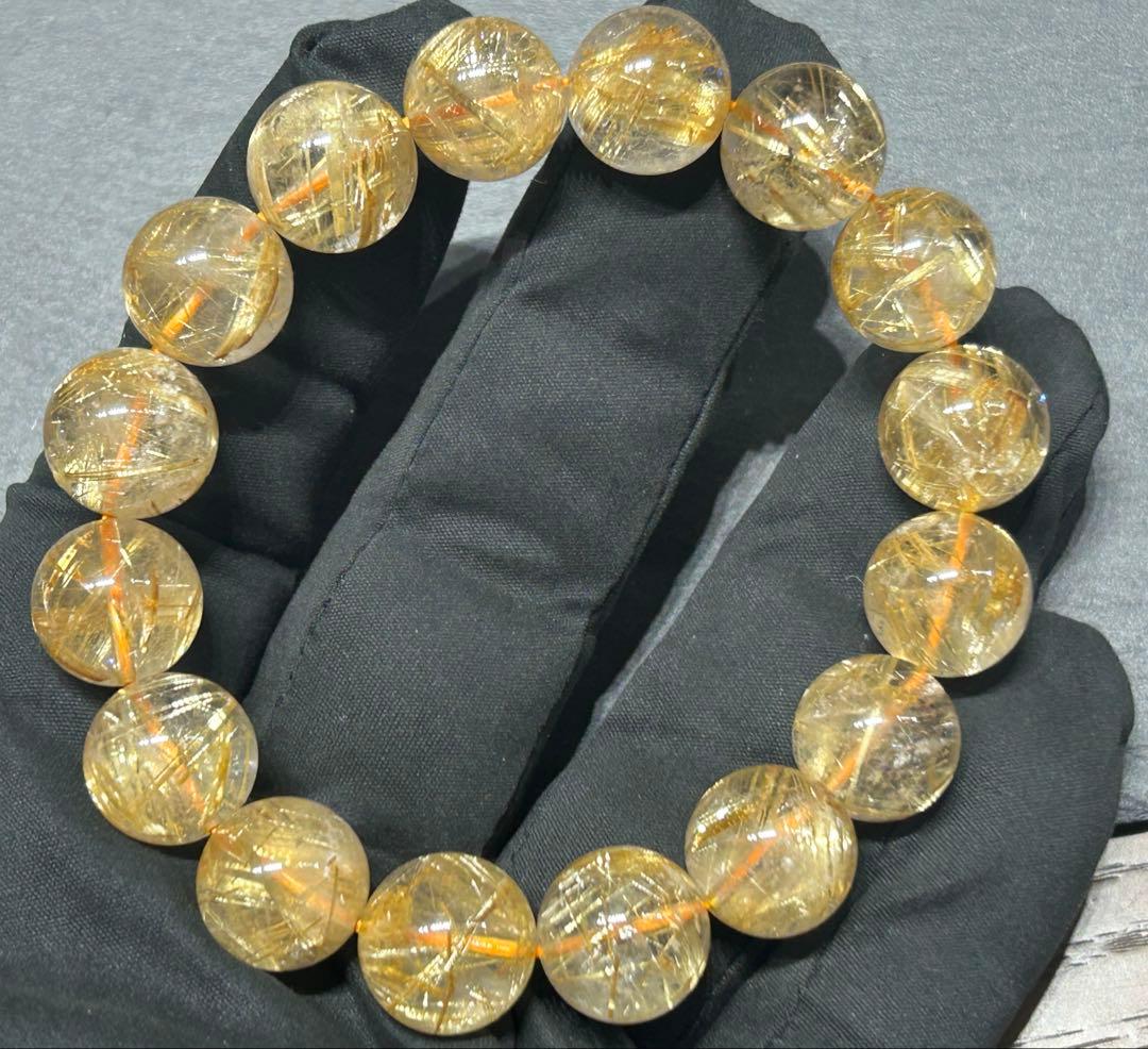 pirokei ゴールドルチルクォーツブレスレット　14mm