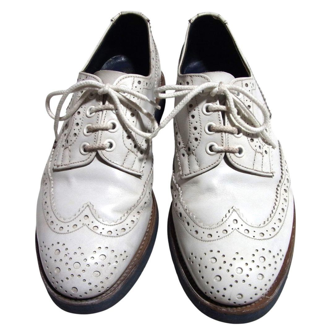 トリッカーズ バートン 7.5 白 ホワイト ガムライトソール レザー シューズ