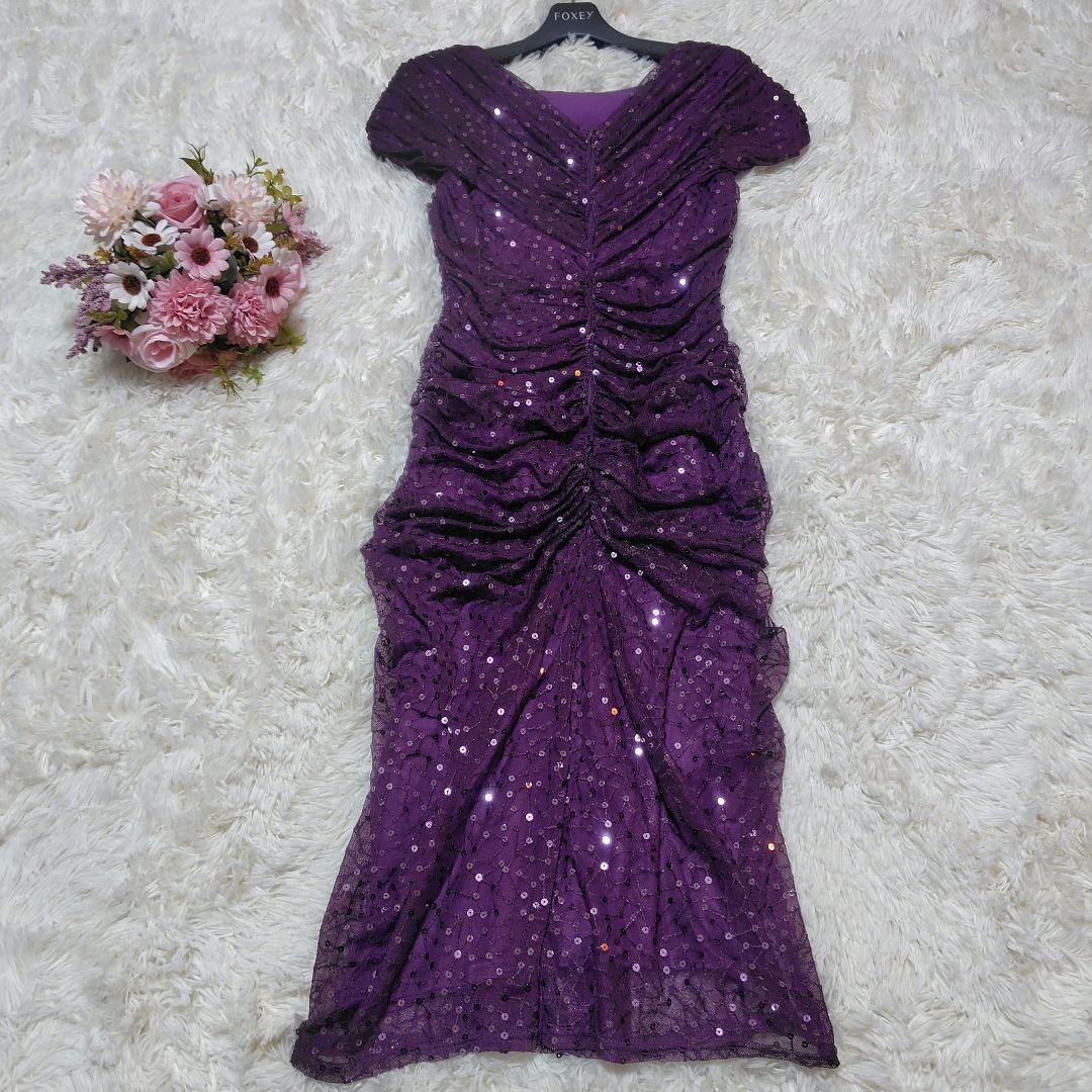 【未使用品♡美シルエット】タダシショージ　スパンコールカクテルドレス　S