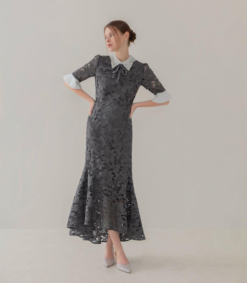 てんとう虫様専用【TADASHI SHOJI】紫 レース ロングドレス TADASHI