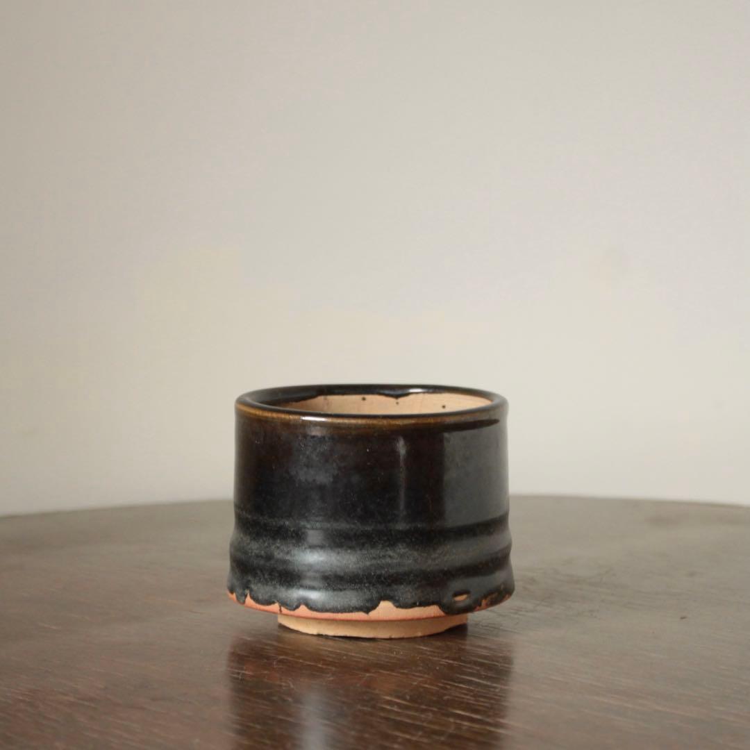 壺屋 褐釉 火入 筒茶碗 古美術 古道具 アンティーク 壺屋焼 会津本郷焼