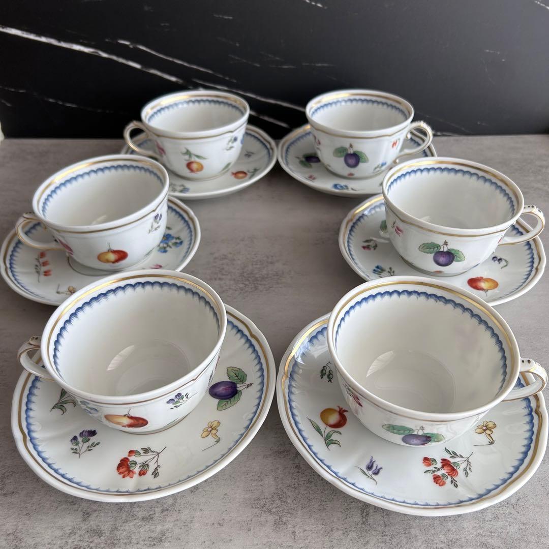 リチャードジノリイタリアンフルーツティーカップ＆ソーサー6客セット