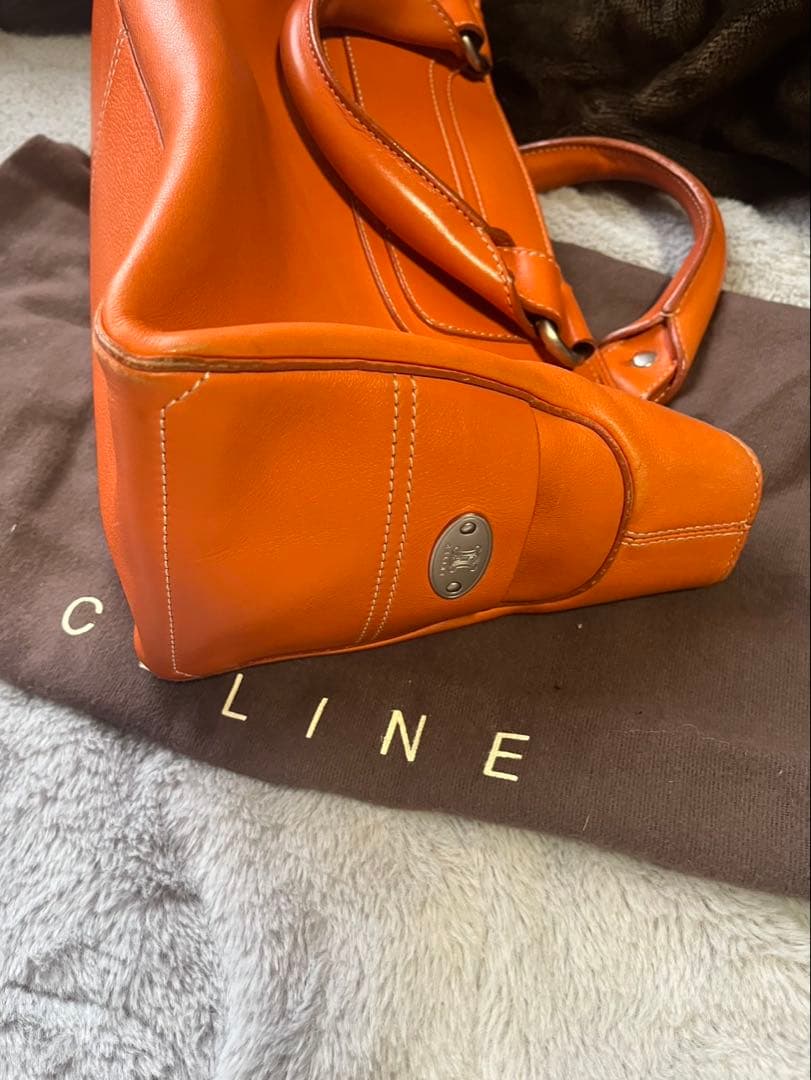 CELINE セリーヌ ブギーバック ハンドバッグ オレンジ 本革