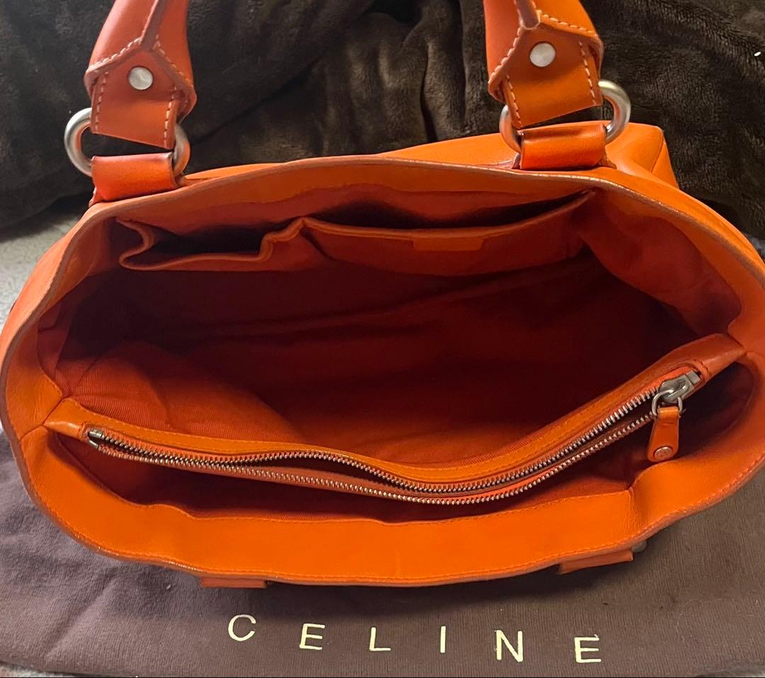 CELINE セリーヌ ブギーバック ハンドバッグ オレンジ 本革