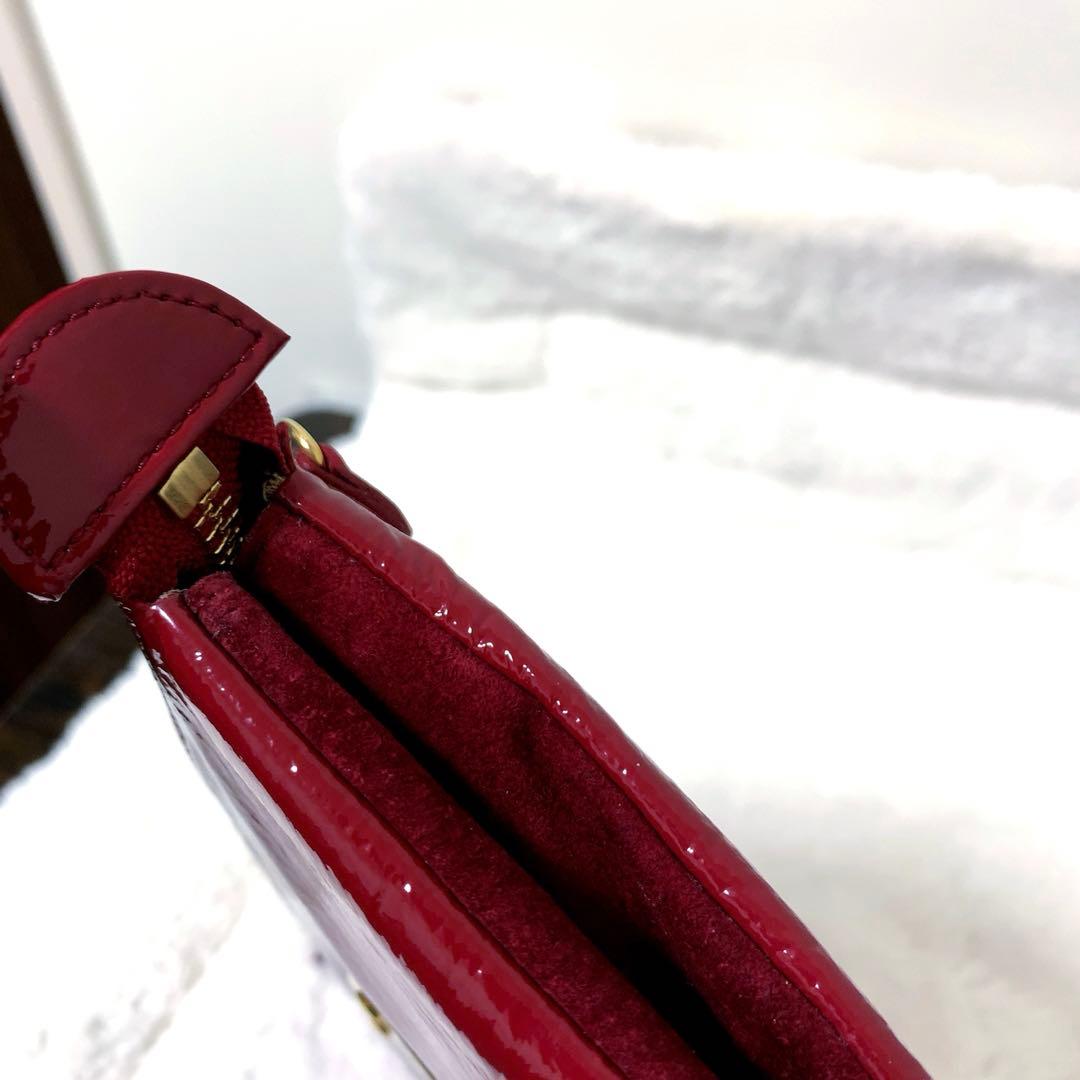 ATAO ブーブー お財布ポシェット ショルダーバッグ エナメル レッド 金