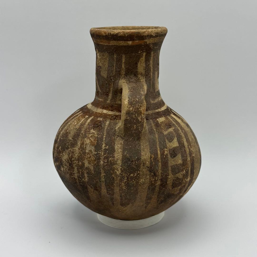 土器】鑑定カード付 黄地黒彩壺 チャンカイ文化後期 プレコロンビア