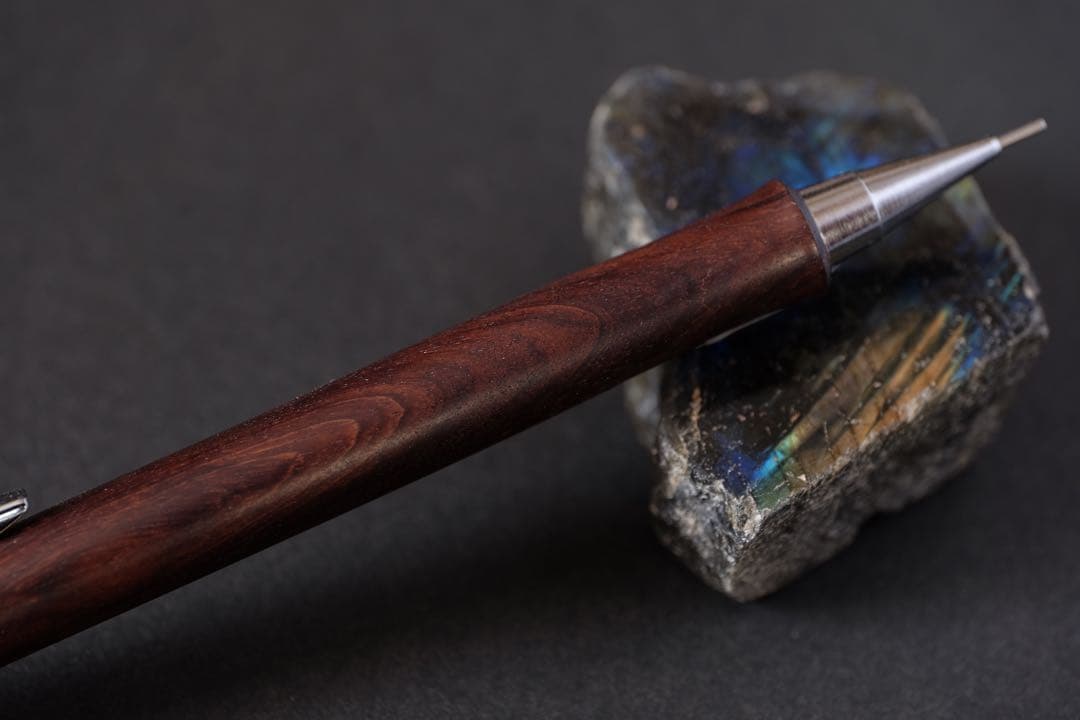 PG5木軸カスタム0024 樹種：インドローズ 高村杢工房 メタルペンシル 濃い