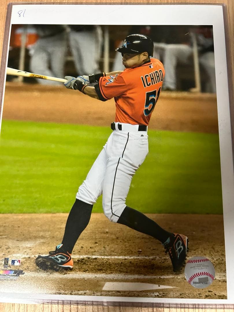 イチロー 2015年マイアミマーリンズ 実使用リストバンド 直筆サイン