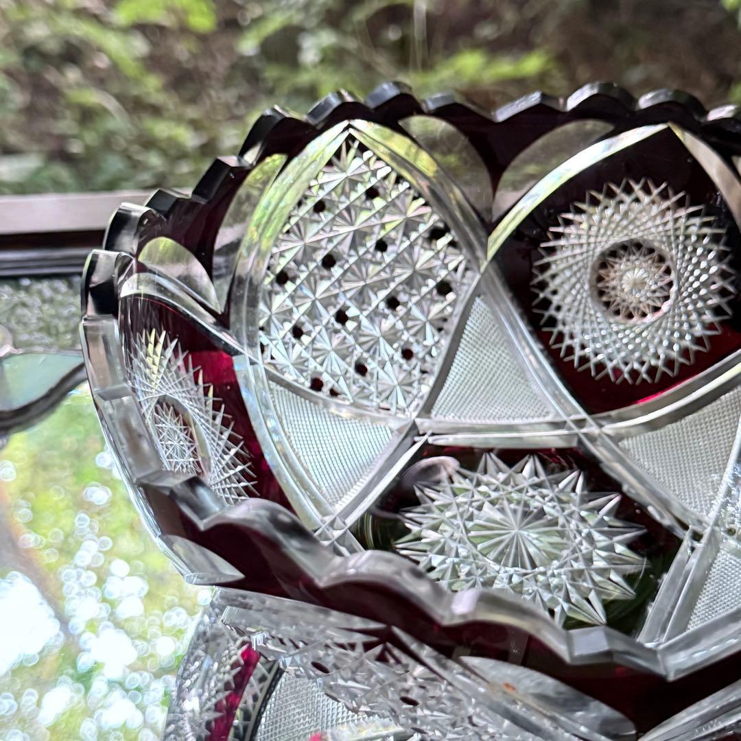 Y様へ感謝お嫁入り‼️涼やか星丸紋切子ボウル1客 錦手