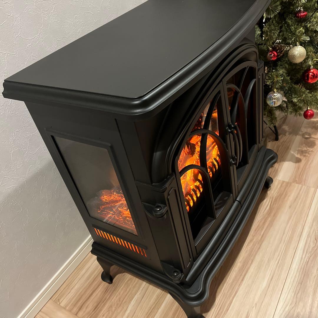 ニトリ ワイド暖炉型ファンヒーター BLT-999B-3-BK 暖炉 ニトリ、赤々
