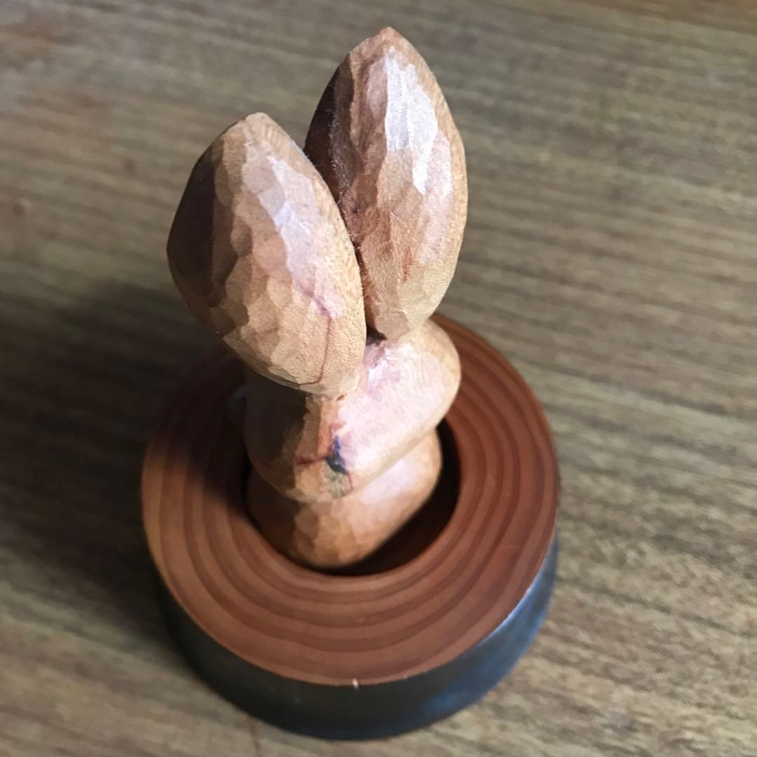 ウサギの木彫り 和歌山 龍神村