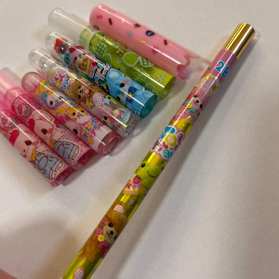 平成レトロ カラフルキャラクター鉛筆キャップセット - メルカリ