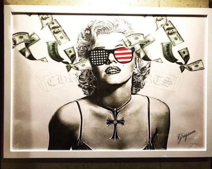 Grysonアート3Lクロムハーツマリリンモンローパロディアート アート・写真