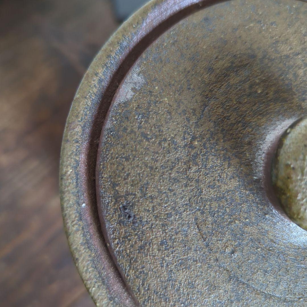 骨董品 陶芸 茶道具 備前焼 水指 細水指 宝山窯 森善一郎（陶号 宝山