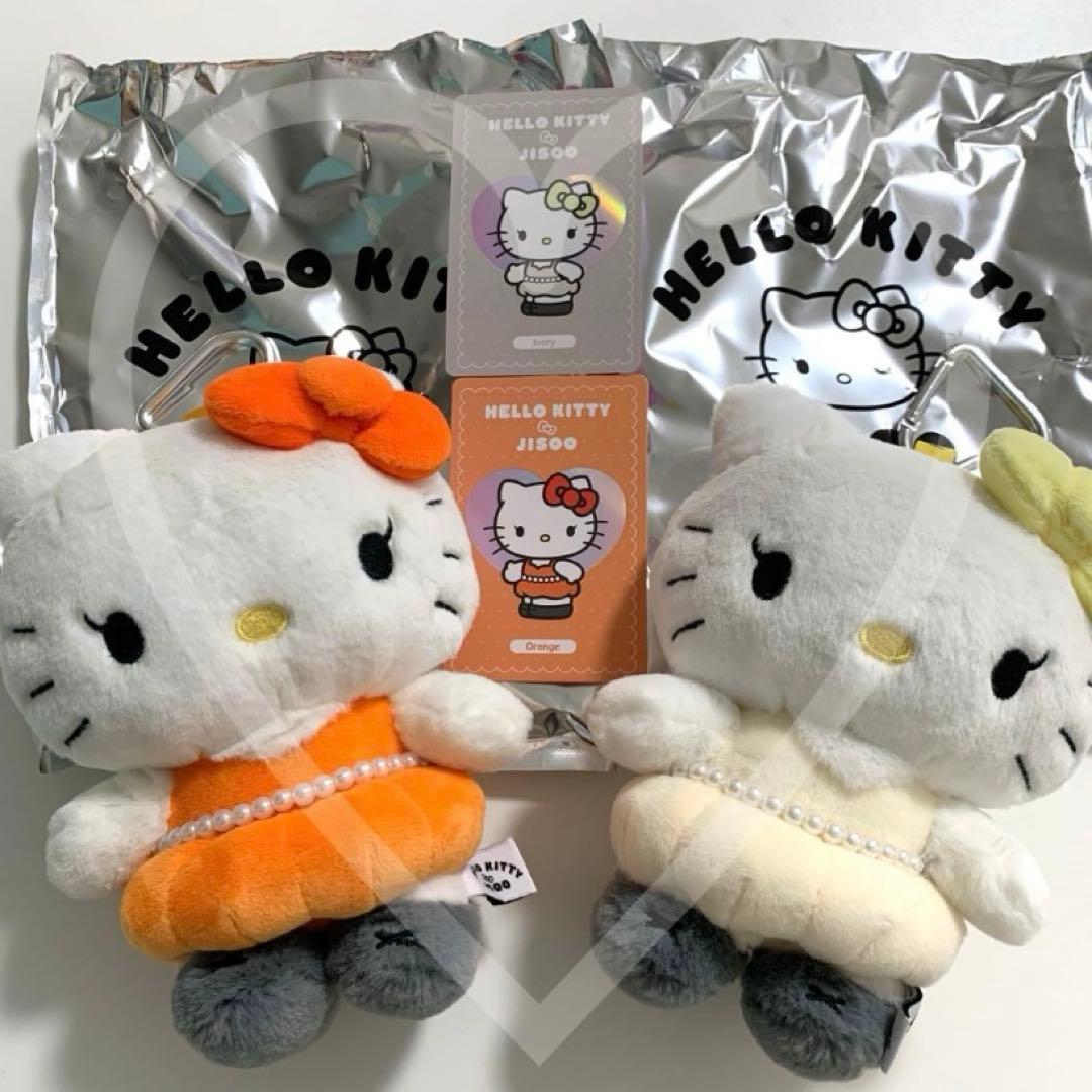 BLACKPINK ジス キティ ぬいぐるみ キーリング オレンジ アイボリー
