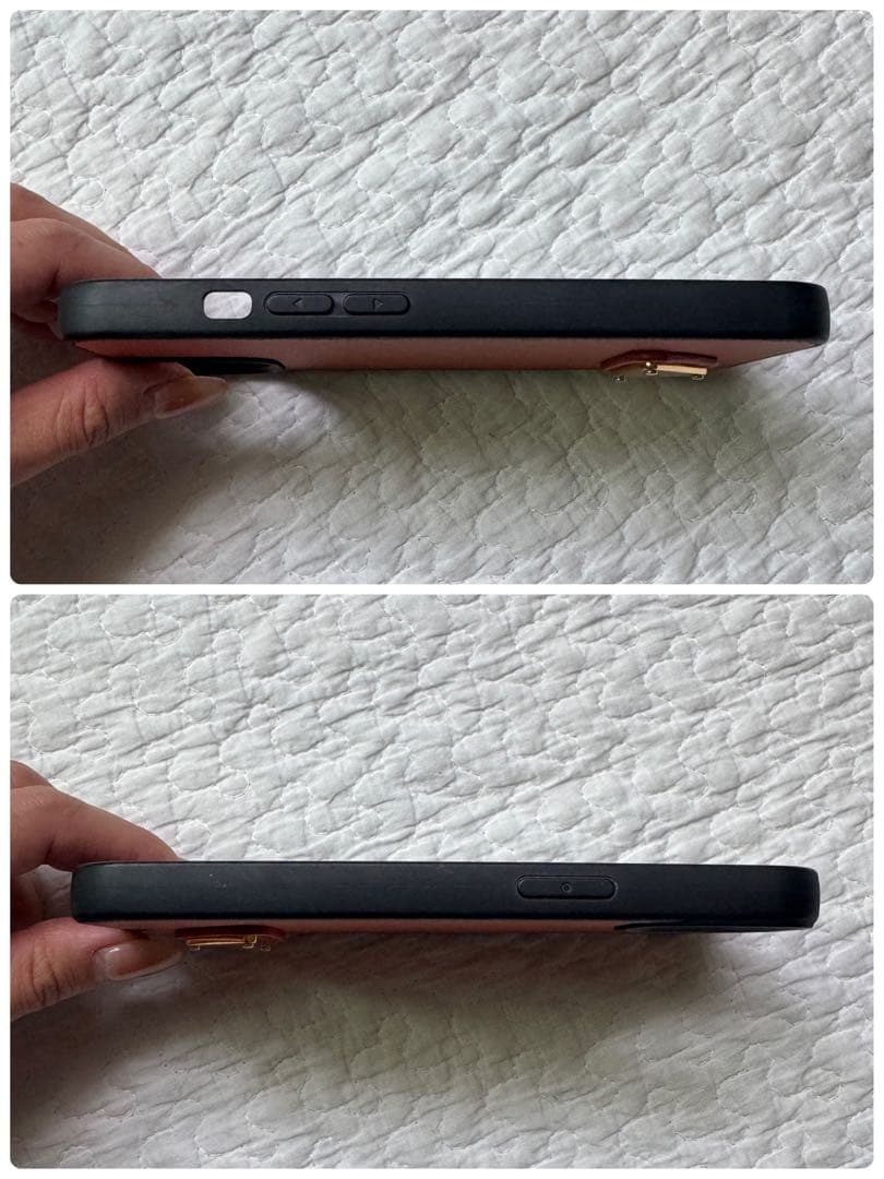 美品✨プラダ 三角ロゴプレート サフィアーノ iPhone13ケース オレンジ