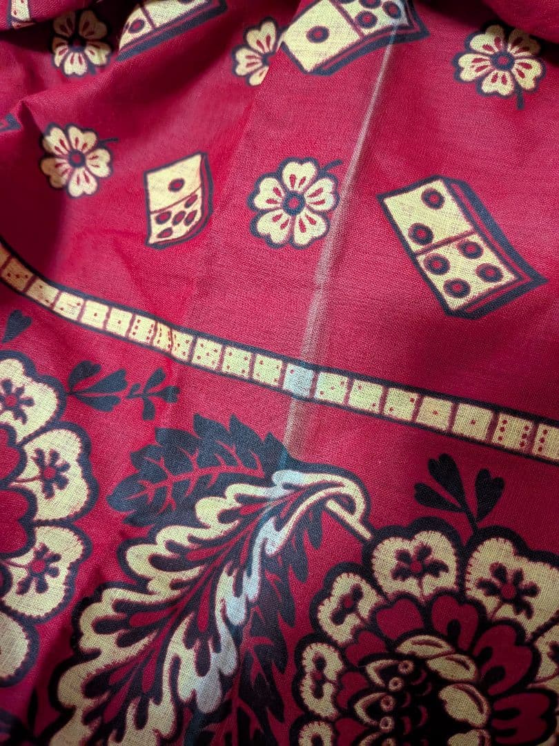 アンティーク 未裁断バンダナ ダイス フランス 1900s