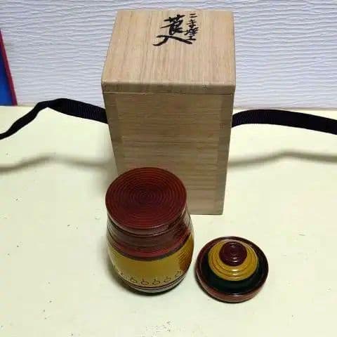 茶道具、煙草入、独楽塗、寛斉作、さ番