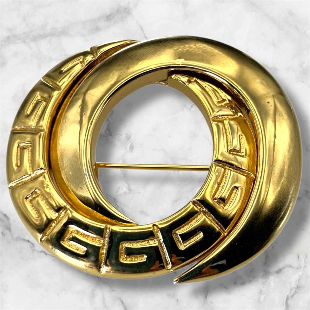 美品 GIVENCHY ジバンシー ブローチ ゴールド ロゴ - メルカリ