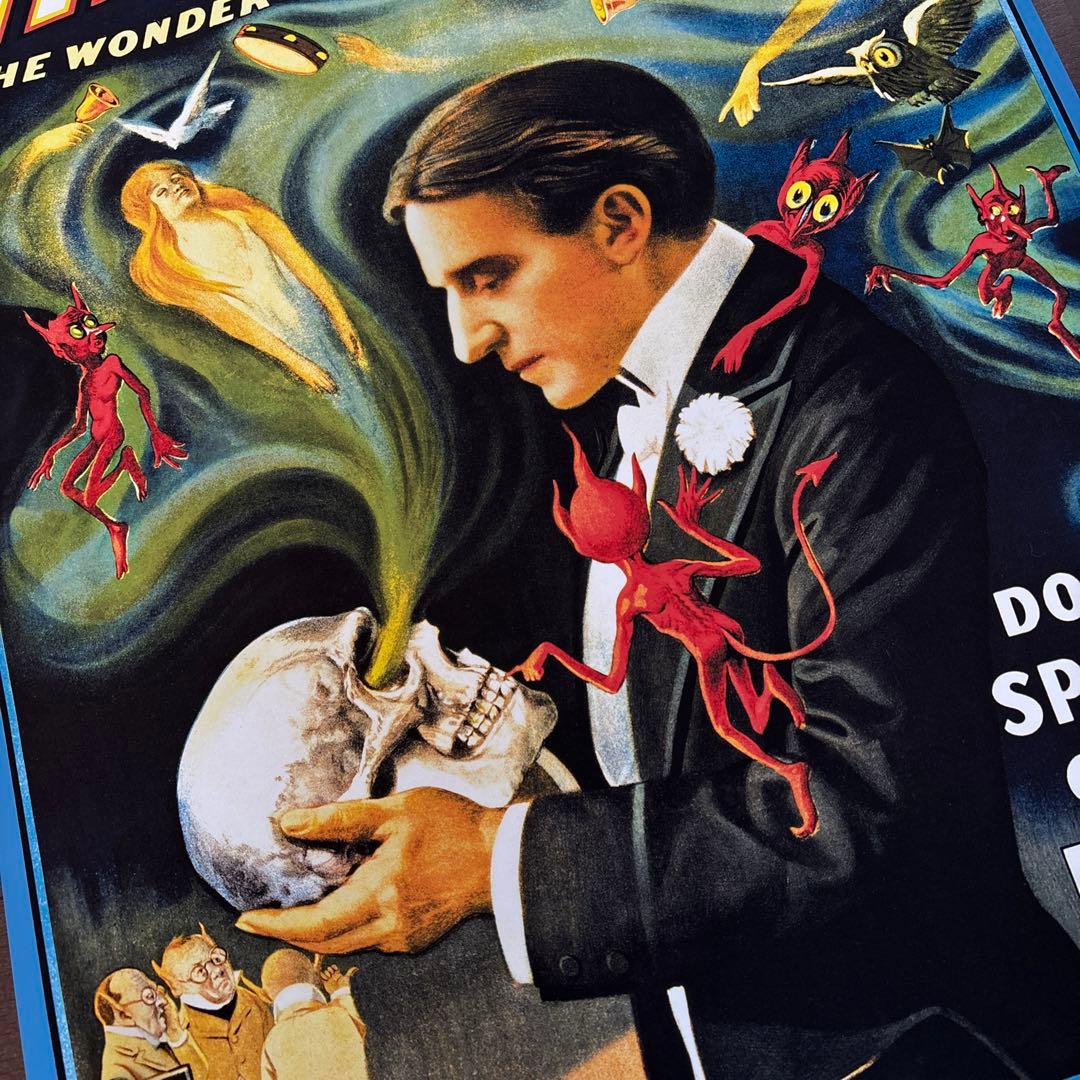 4アンティーク ビンテージ マジシャン 奇術 デビル 悪魔 骸骨スカル