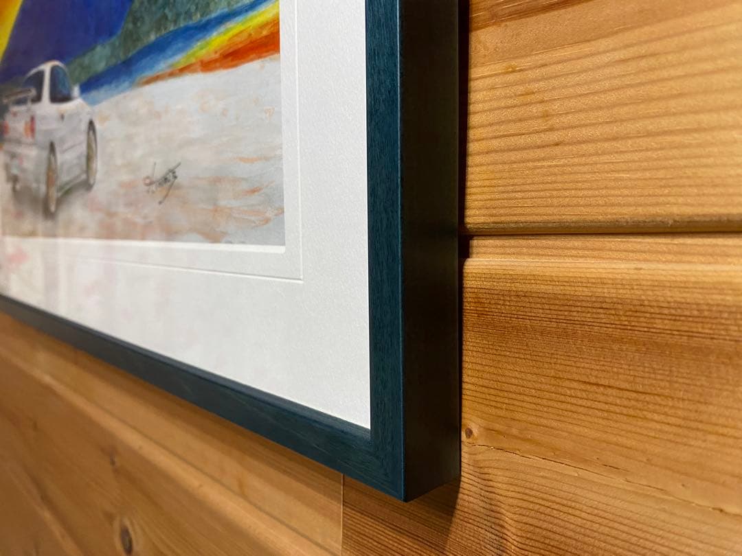 スカイラインGTR R34 part１「R34と富士山」水彩画