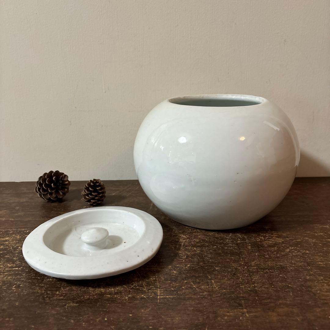 白磁 火消壺 蓋付き 伊万里 瀬戸 花器 赤星五郎 骨董品 李朝