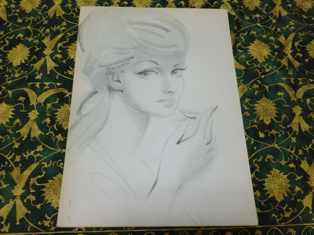 人気 東郷青児【色紙：パリーの女】 東郷青児【色紙：パリーの女】