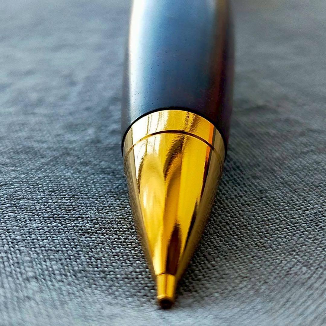 本紫檀　糸縮杢　ハンドメイド　木軸シャープペン　0.5mm　天然木　ゴールド