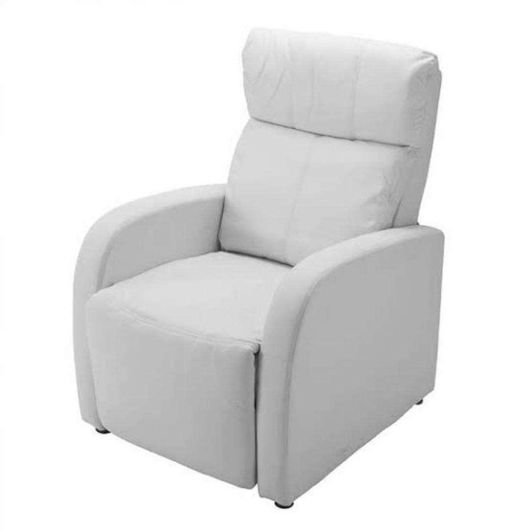 ラウンジチェアDX（レッグレスト連動タイプ）ホワイト【幅66cm】 ラウンジチェアDX（レッグレスト連動タイプ）ホワイト【幅66cm】の通販