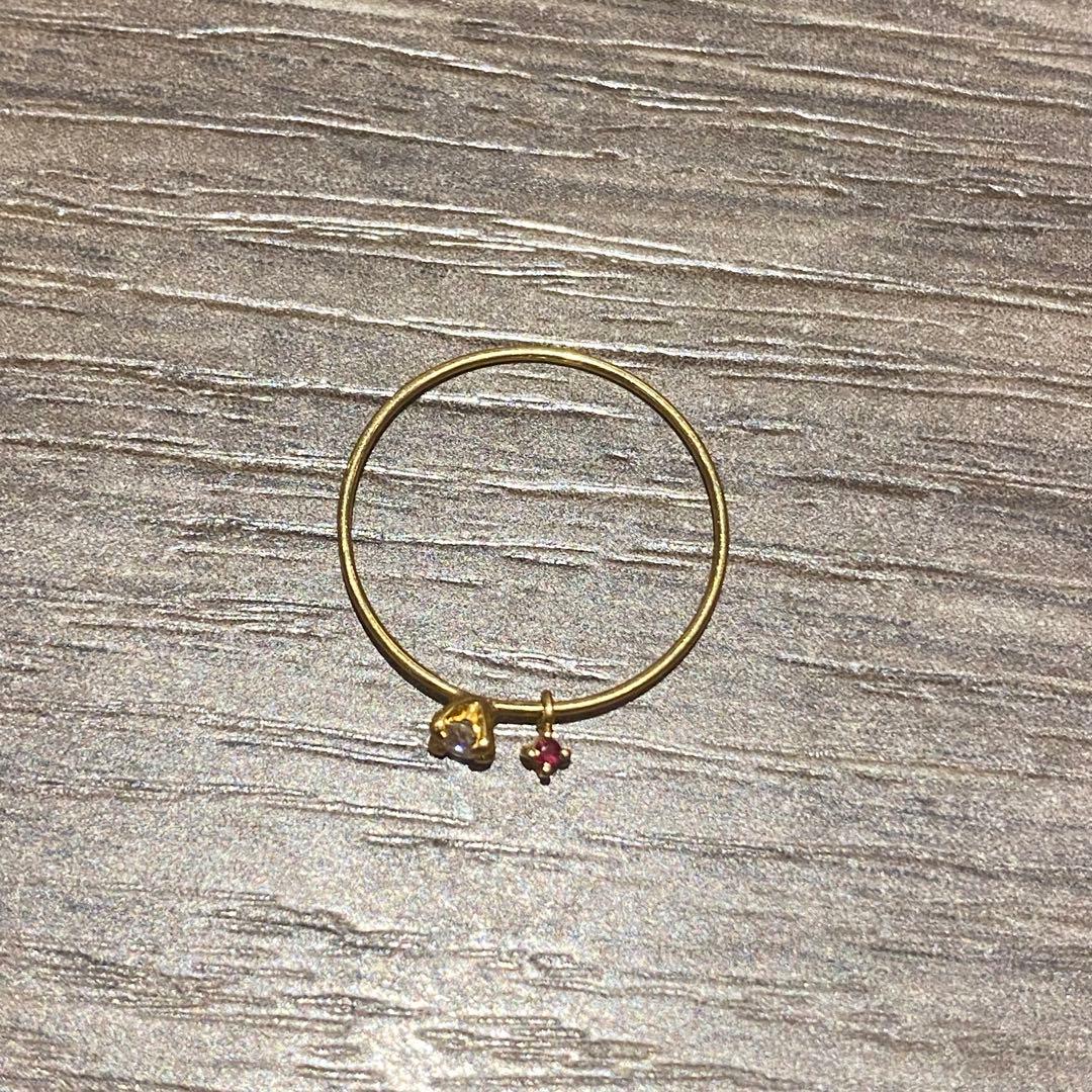 最終価格 little emblem ダイヤ ルビー K18 リング