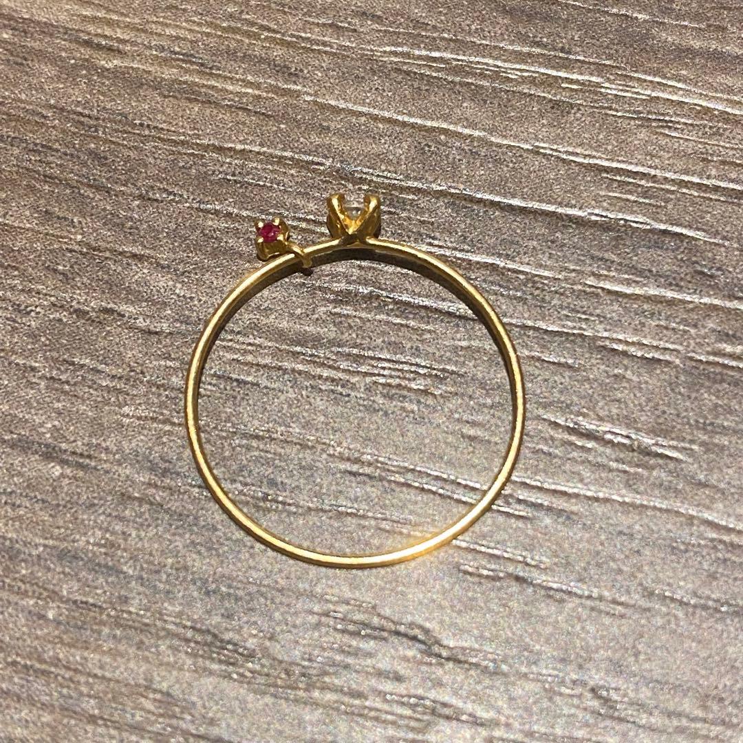 最終価格 little emblem ダイヤ ルビー K18 リング