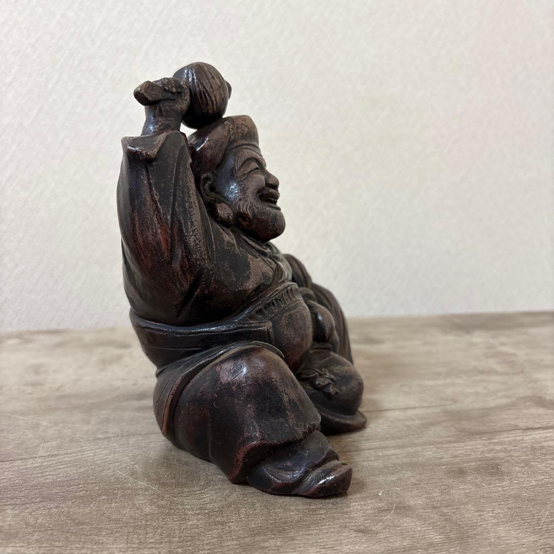 古備前 大黒天 置物 骨董品 アンティーク 時代 高さ16センチ BIZEN
