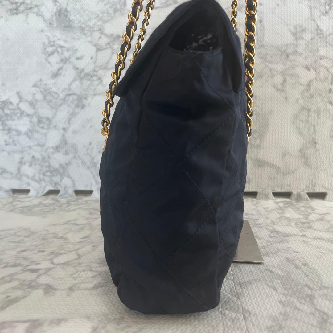 プラダ ダブルチェーン キルティング ショルダーバッグ ナイロン 三角ロゴ