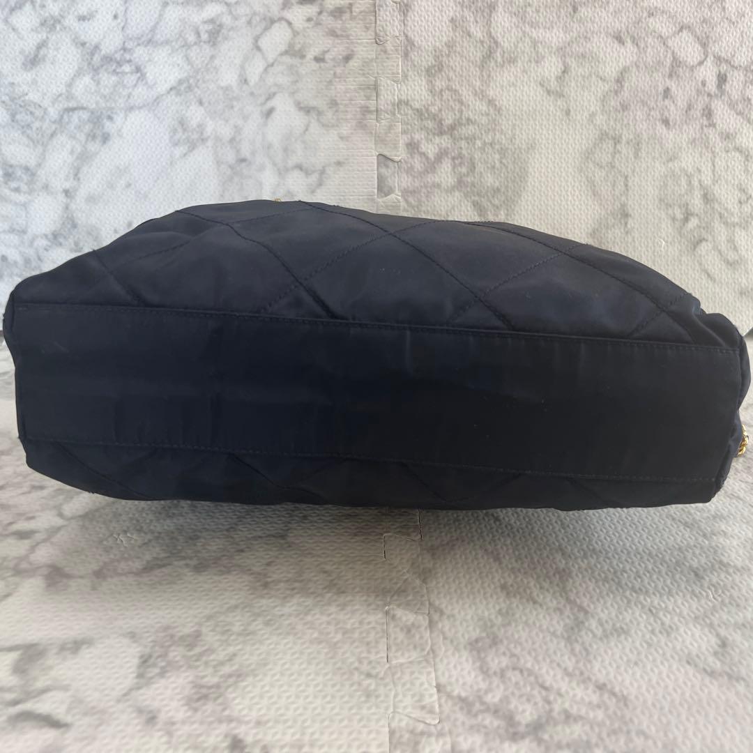 プラダ ダブルチェーン キルティング ショルダーバッグ ナイロン 三角ロゴ