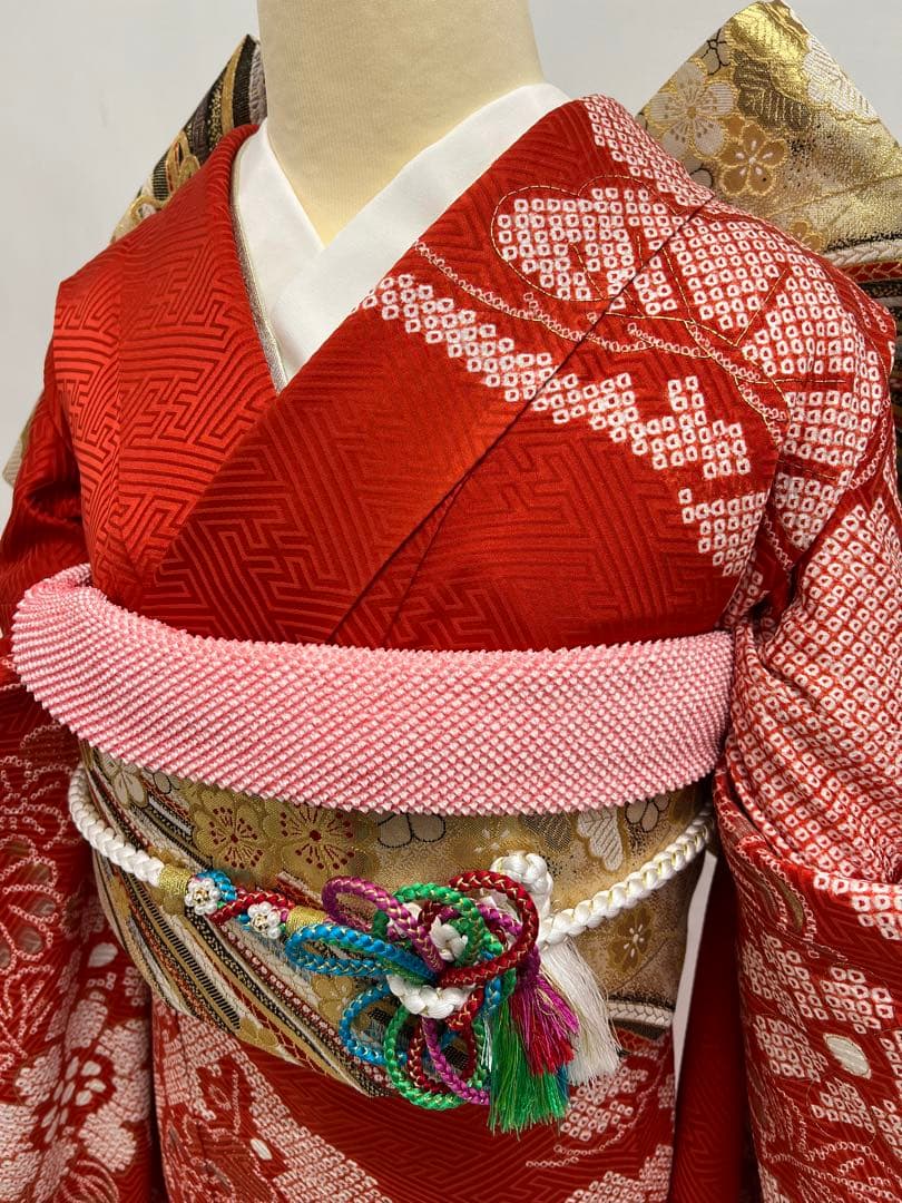 振り袖 フルセット 別誂長襦袢 ガード加工 金彩加工 刺繍入り 絞り入り 674